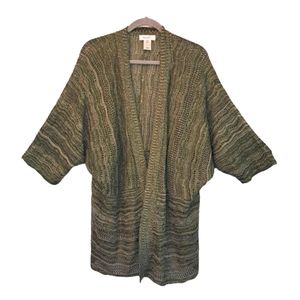 Dressbarn Short Sleeved Dolman Open-Weave Cardigan Plus Size 3X